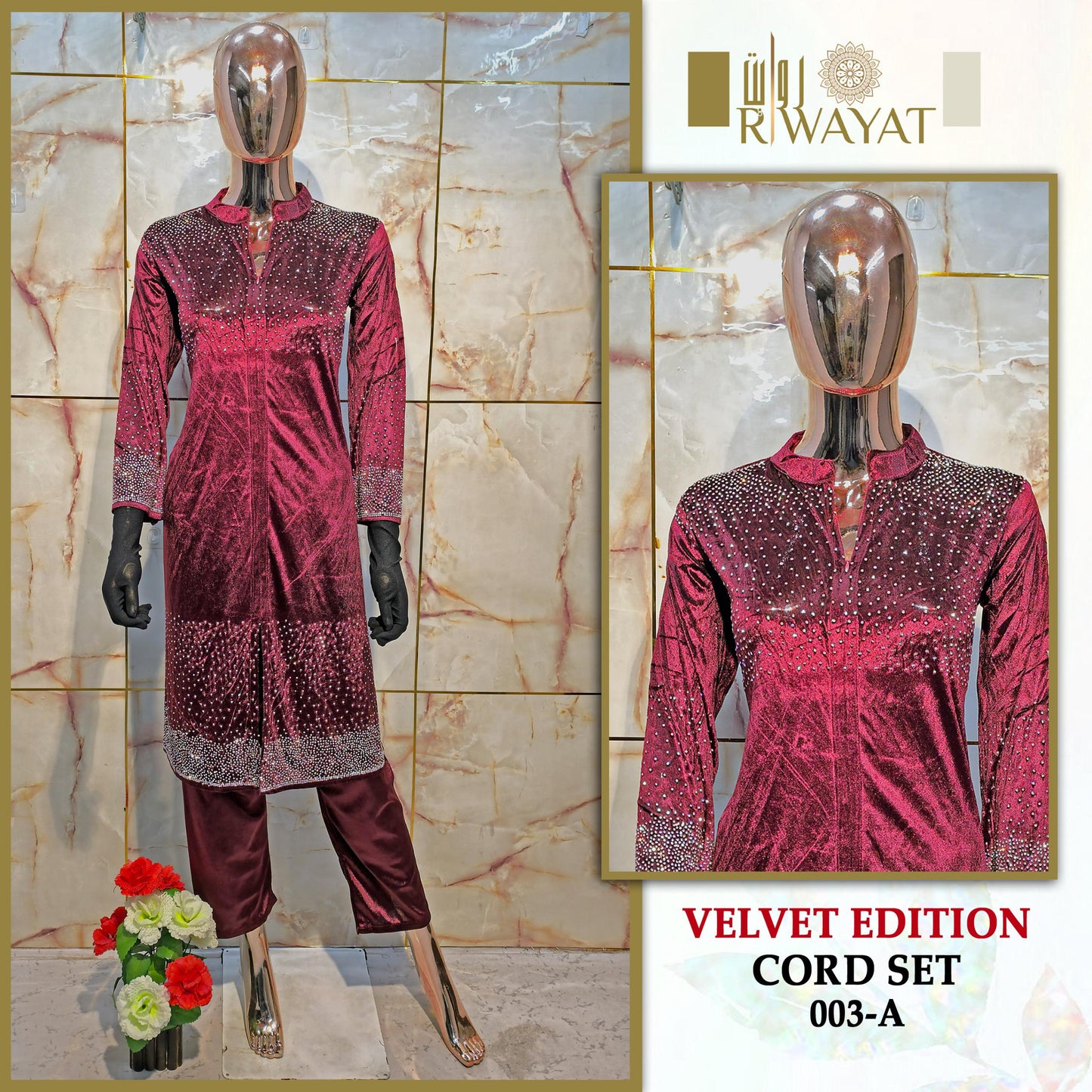 003A Riwayat Velvet Co Ord Set