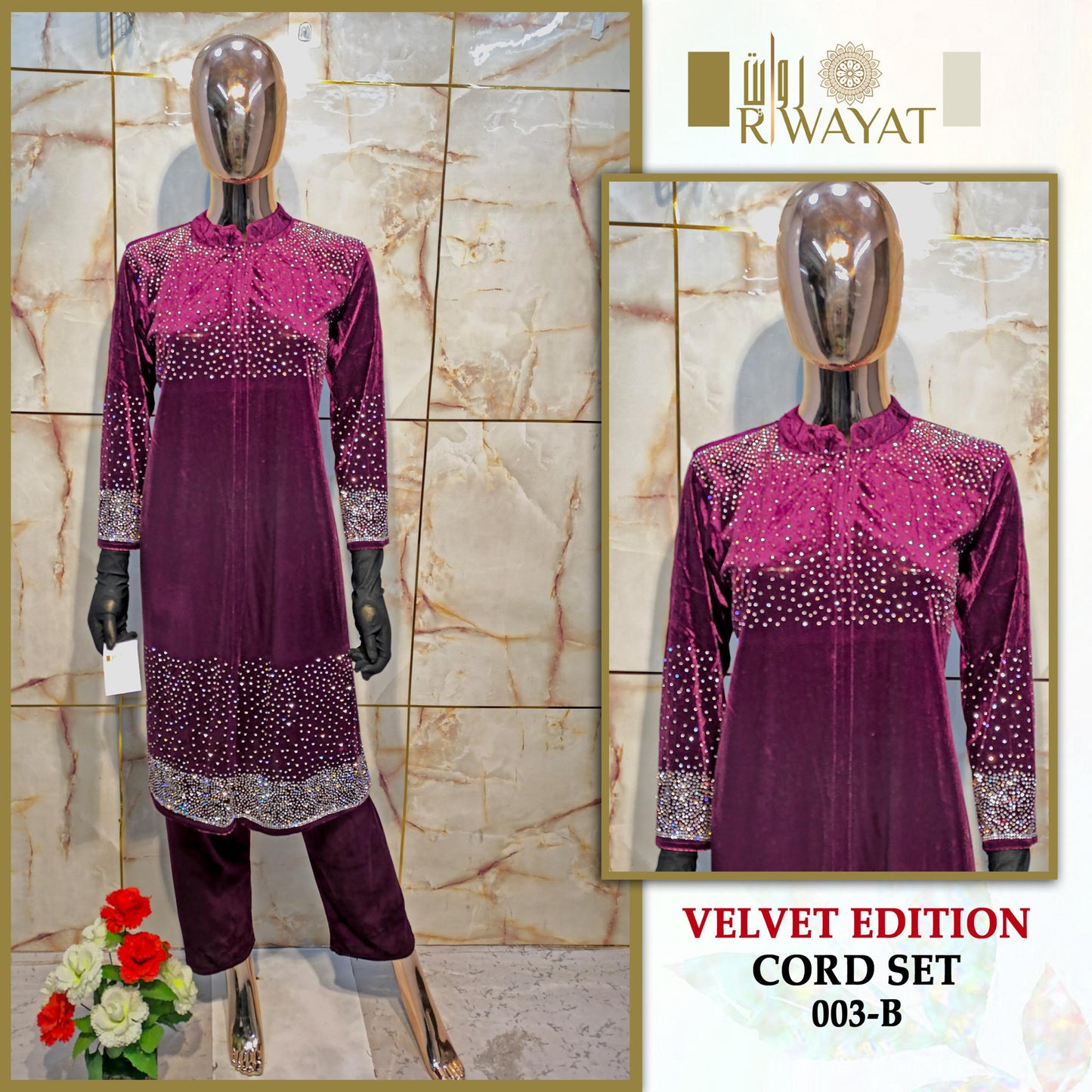 003B Riwayat Velvet Co Ord Set