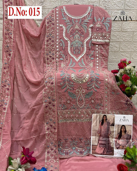015 Pink Zaha Georgette Pakistani Salwar Suits