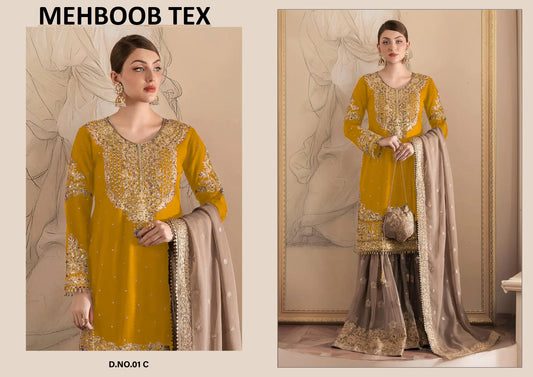 01C Mehboob Tex Pearl Work Pakistani Readymade Suits