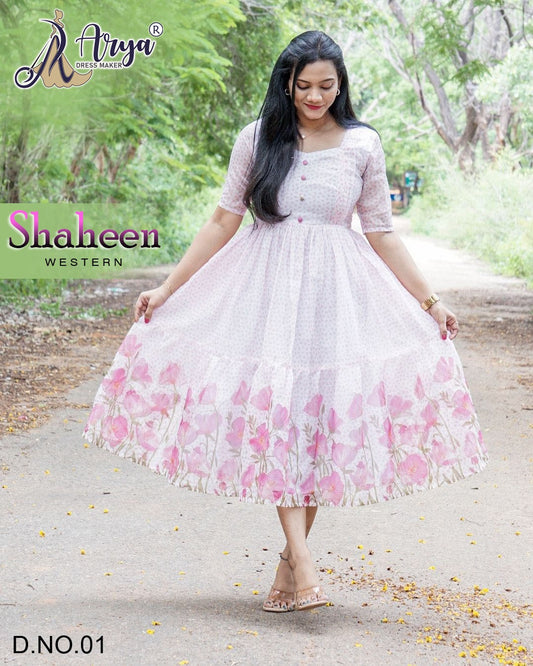 01 Shaheen Adm Chanderi Cotton One Piece