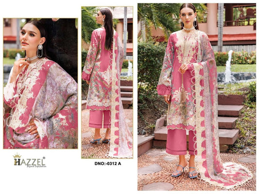 0312-A Hazzel Printed Pakistani Patch Suits
