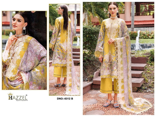 0312-B Hazzel Printed Pakistani Patch Suits