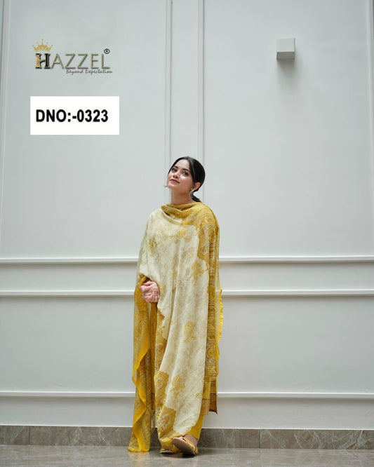 0323 Mustard Hazzel Embroidery Pakistani Salwar Suits