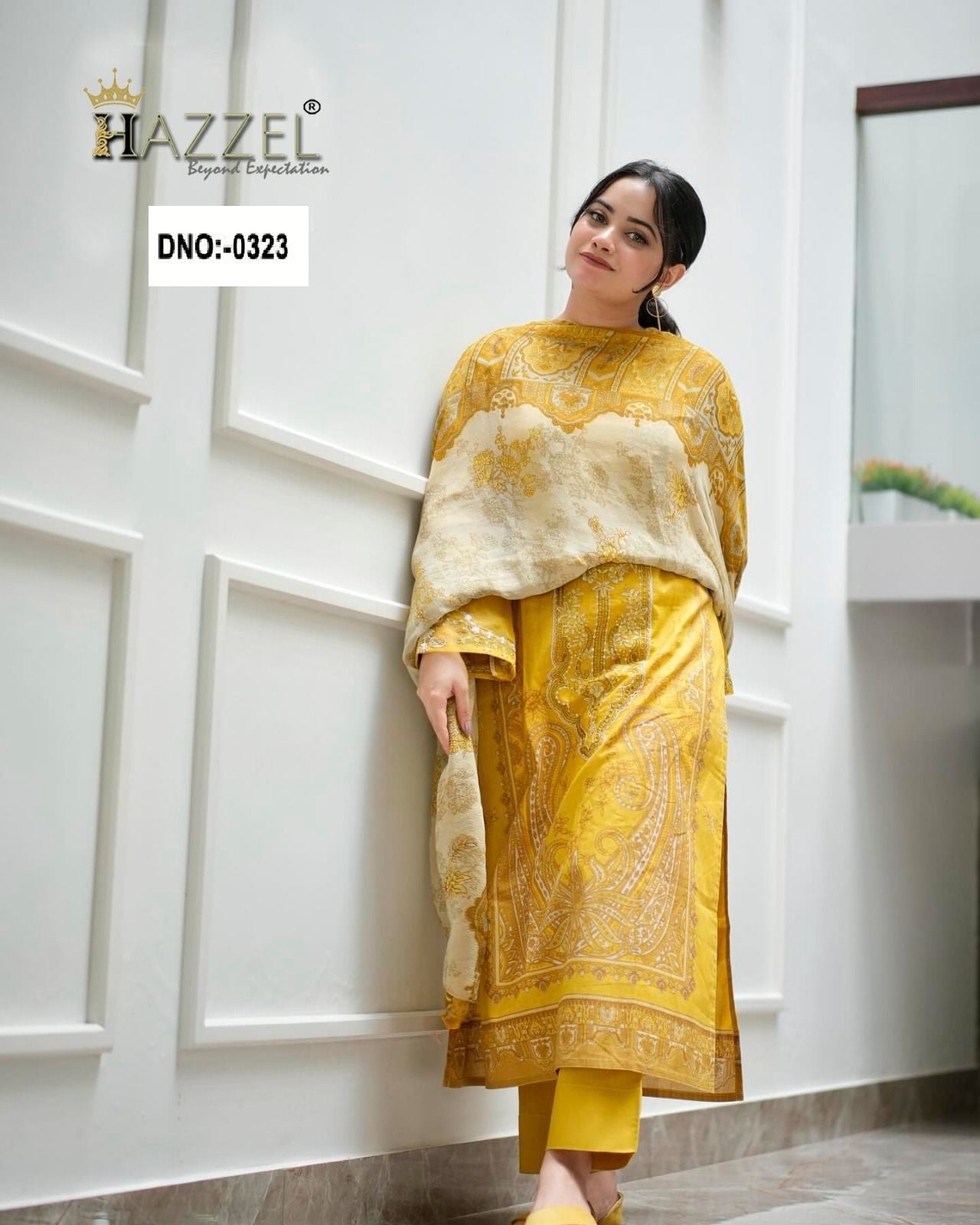 0323 Mustard Hazzel Embroidery Pakistani Salwar Suits