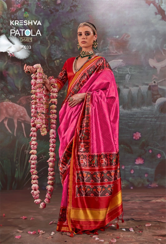 033 Patola Varmala Kreshva Pv Silk Sarees