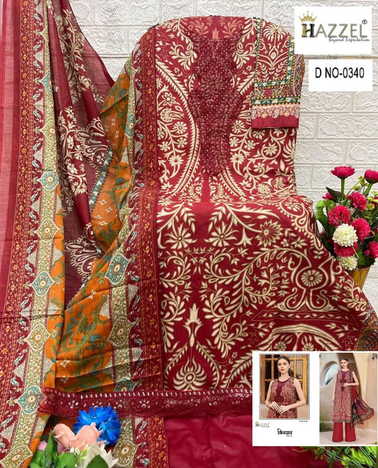 0340 Vol-2 Hazzel Printed Pakistani Patch Suits