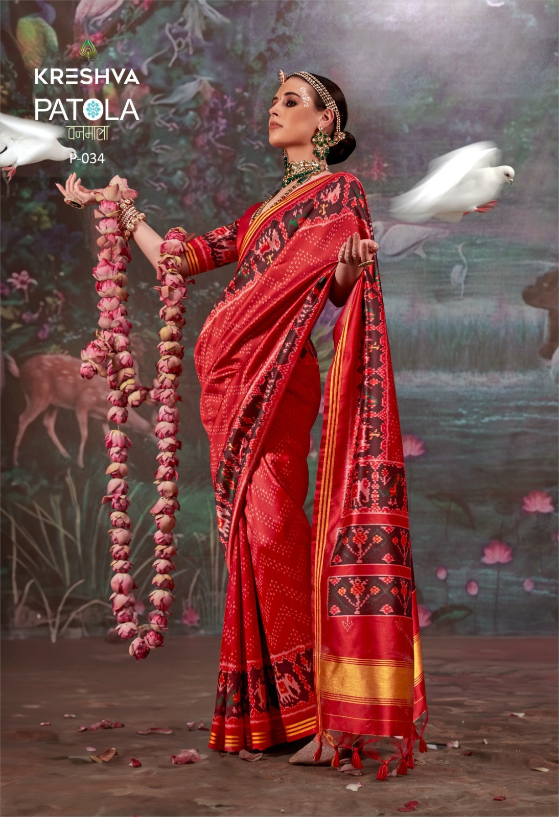 034 Patola Varmala Kreshva Pv Silk Sarees