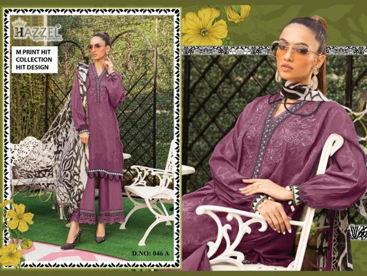 046-A Hazzel Printed Pakistani Patch Suits