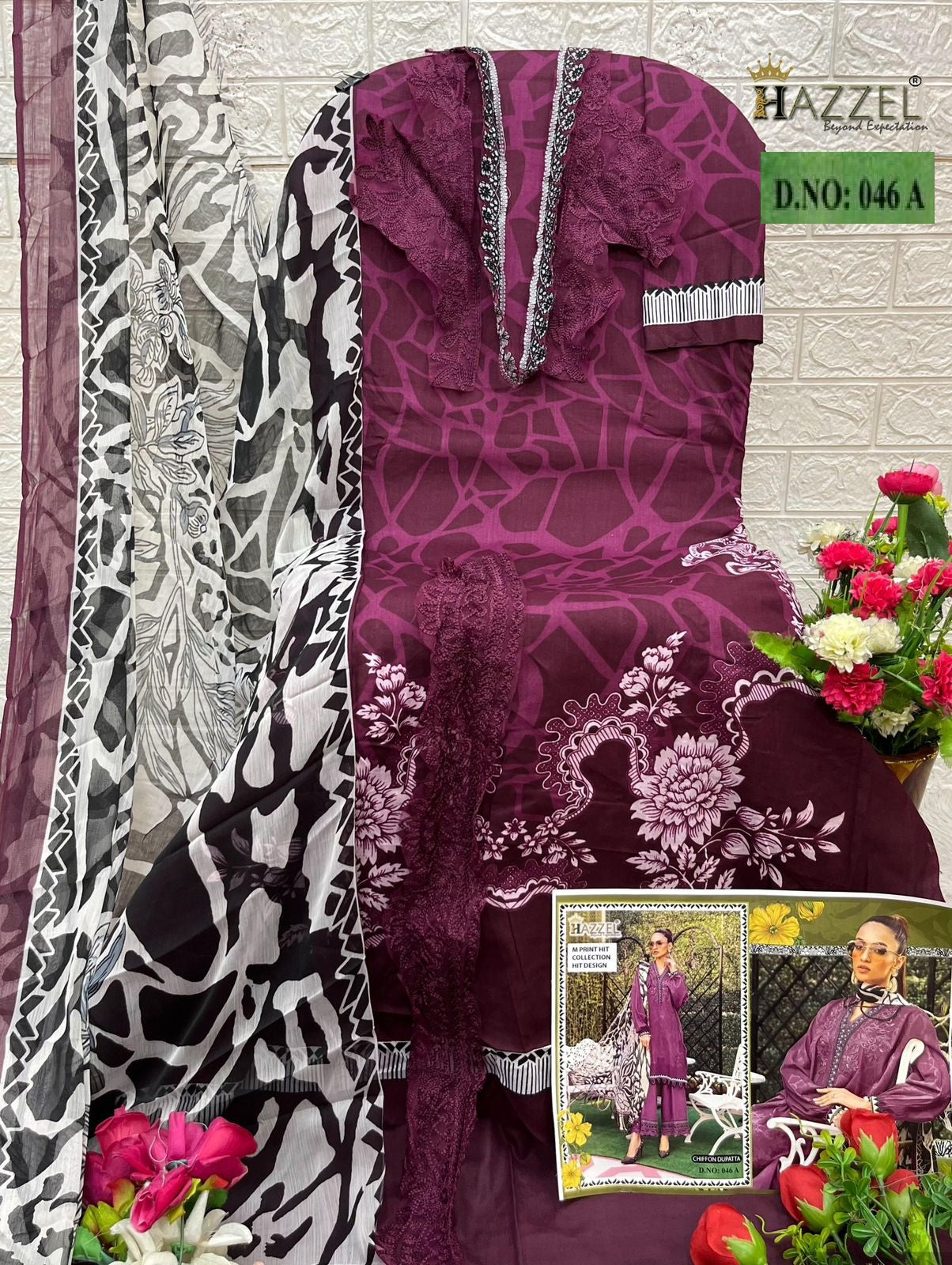 046-A Hazzel Printed Pakistani Patch Suits