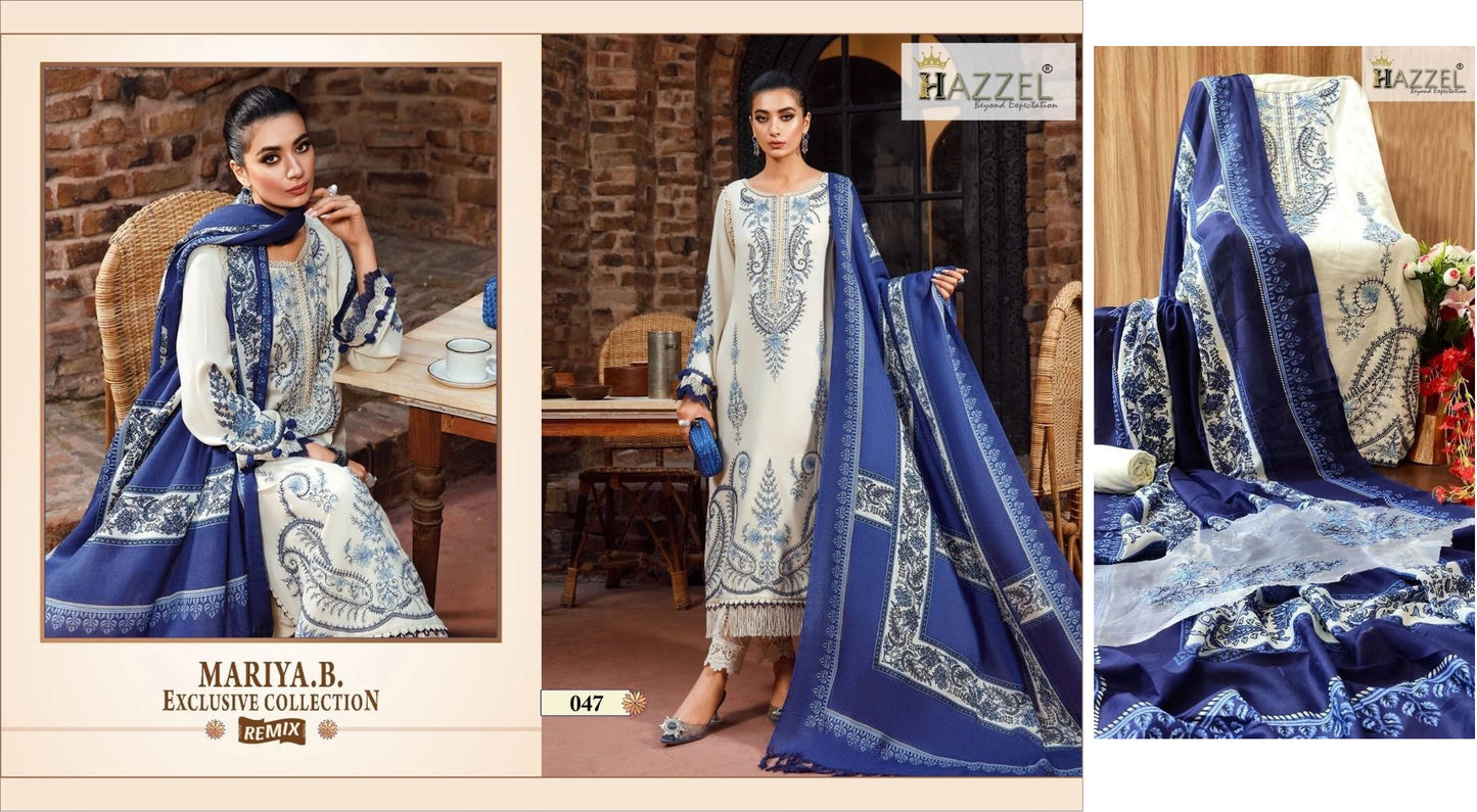 047 Mariya B Exclusive Collection Hazzel Embroidery Work Pakistani Salwar Suits