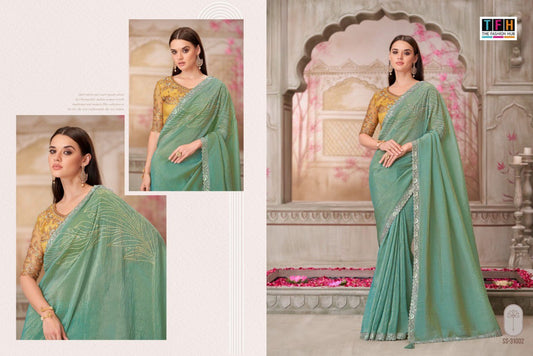31002 Silver Screen 21 Edition Tfh Sartin Silk Sarees