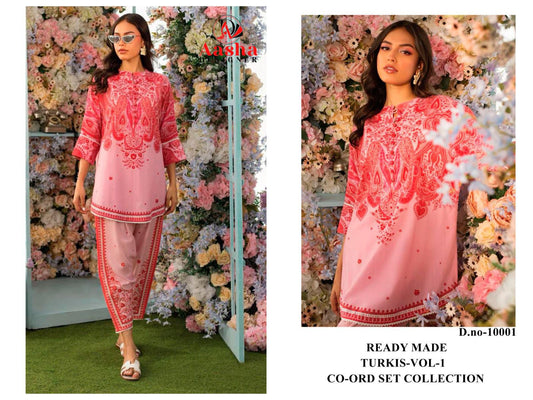 10001 Turkis Vol-1 Karachi Aasha Designer Printed Co Ord Set
