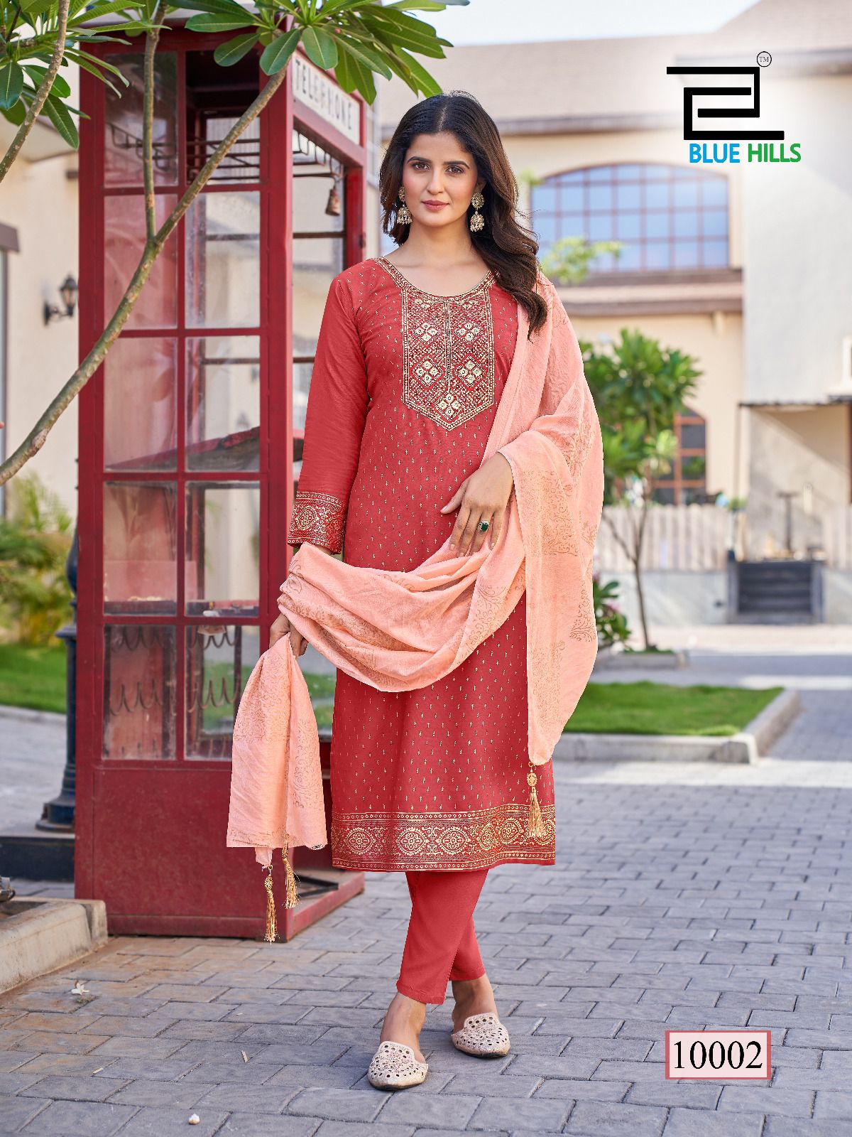 10002 Libaas Vol 2 Bluehills 14 Kg Rayon Readymade Suits