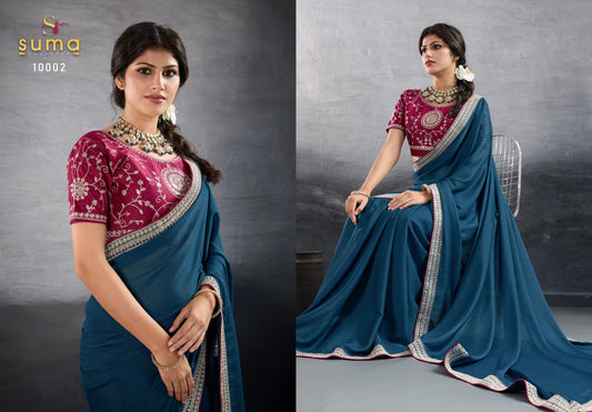 10002 Mehar Suma Designer Chocolate Sarees