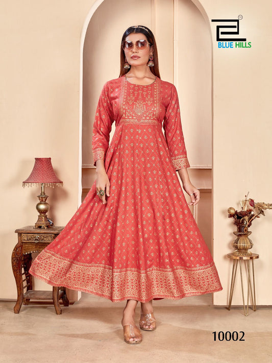 10002 Shimmer Bluehills Anarkali Style Kurti