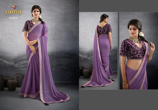 10003 Mehar Suma Designer Chocolate Sarees