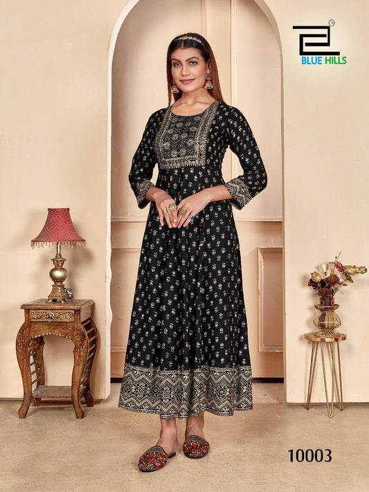 10003 Shimmer Bluehills Anarkali Style Kurti
