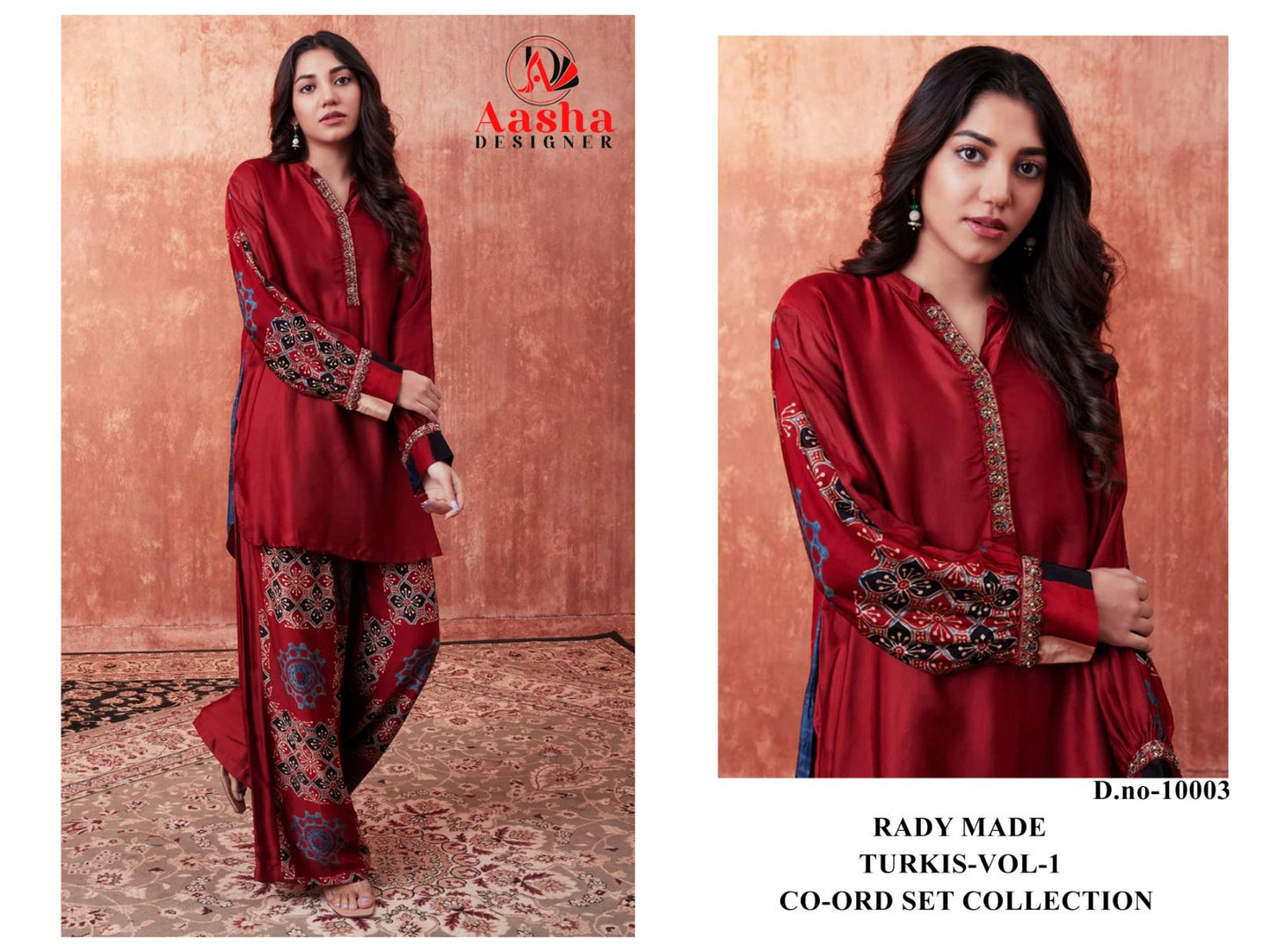 10003 Turkis Vol-1 Karachi Aasha Designer Printed Co Ord Set