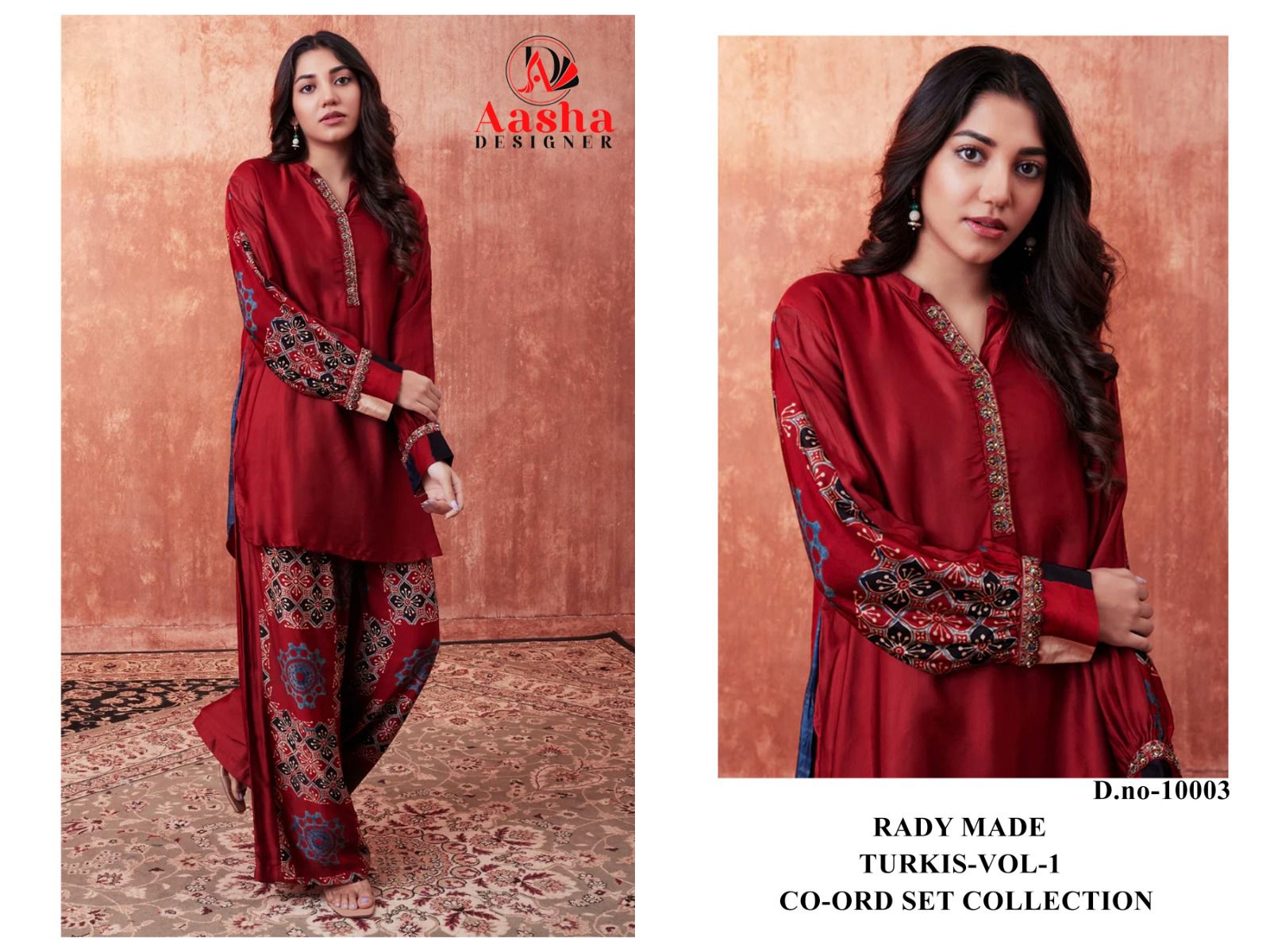 10003 Turkis Vol-1 Karachi Aasha Designer Printed Co Ord Set