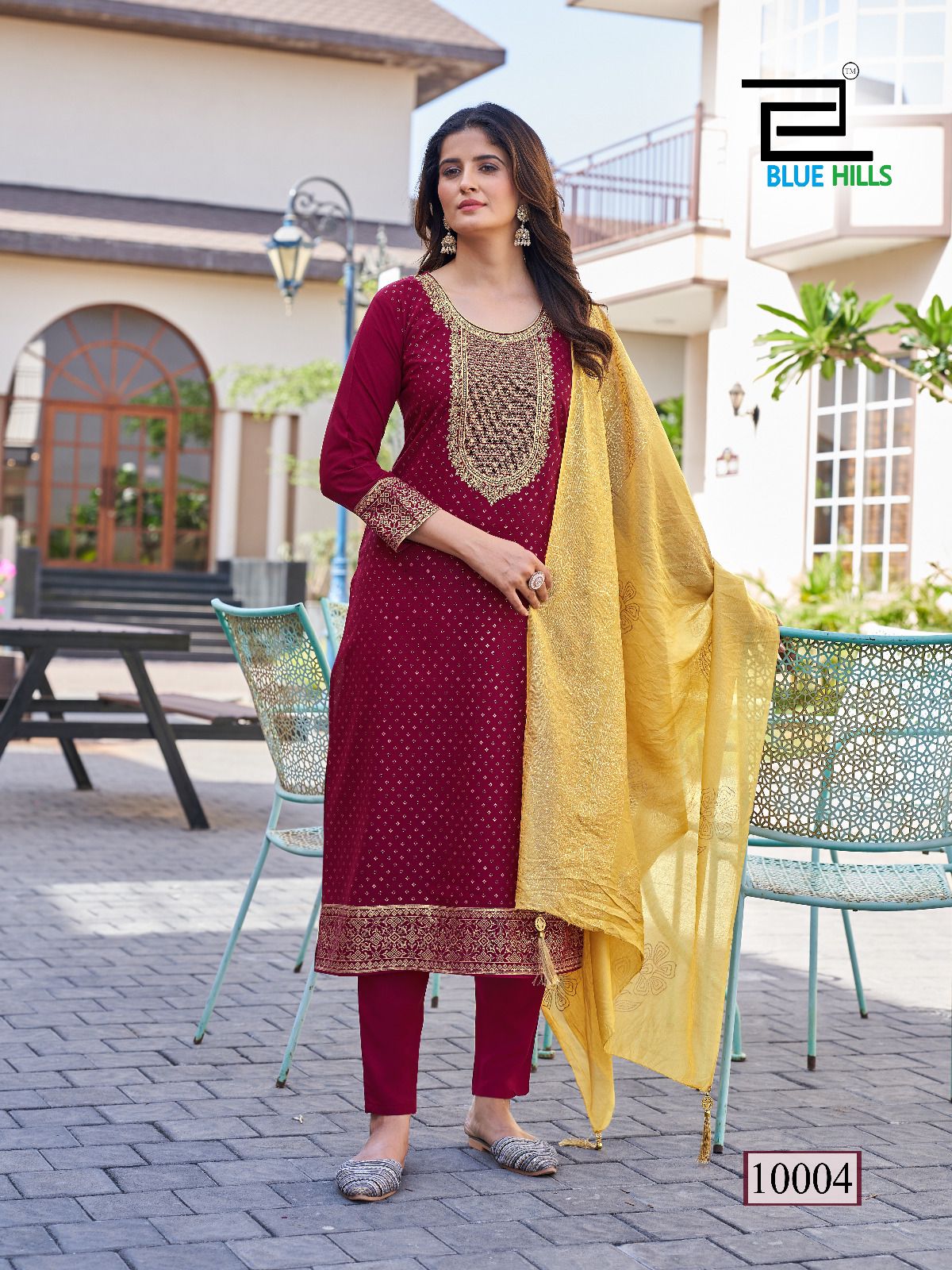 10004 Libaas Vol 2 Bluehills 14 Kg Rayon Readymade Suits