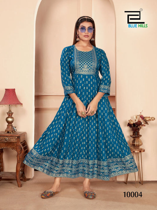 10004 Shimmer Bluehills Anarkali Style Kurti