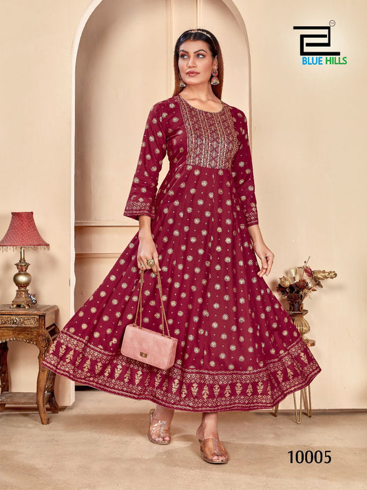 10005 Shimmer Bluehills Anarkali Style Kurti