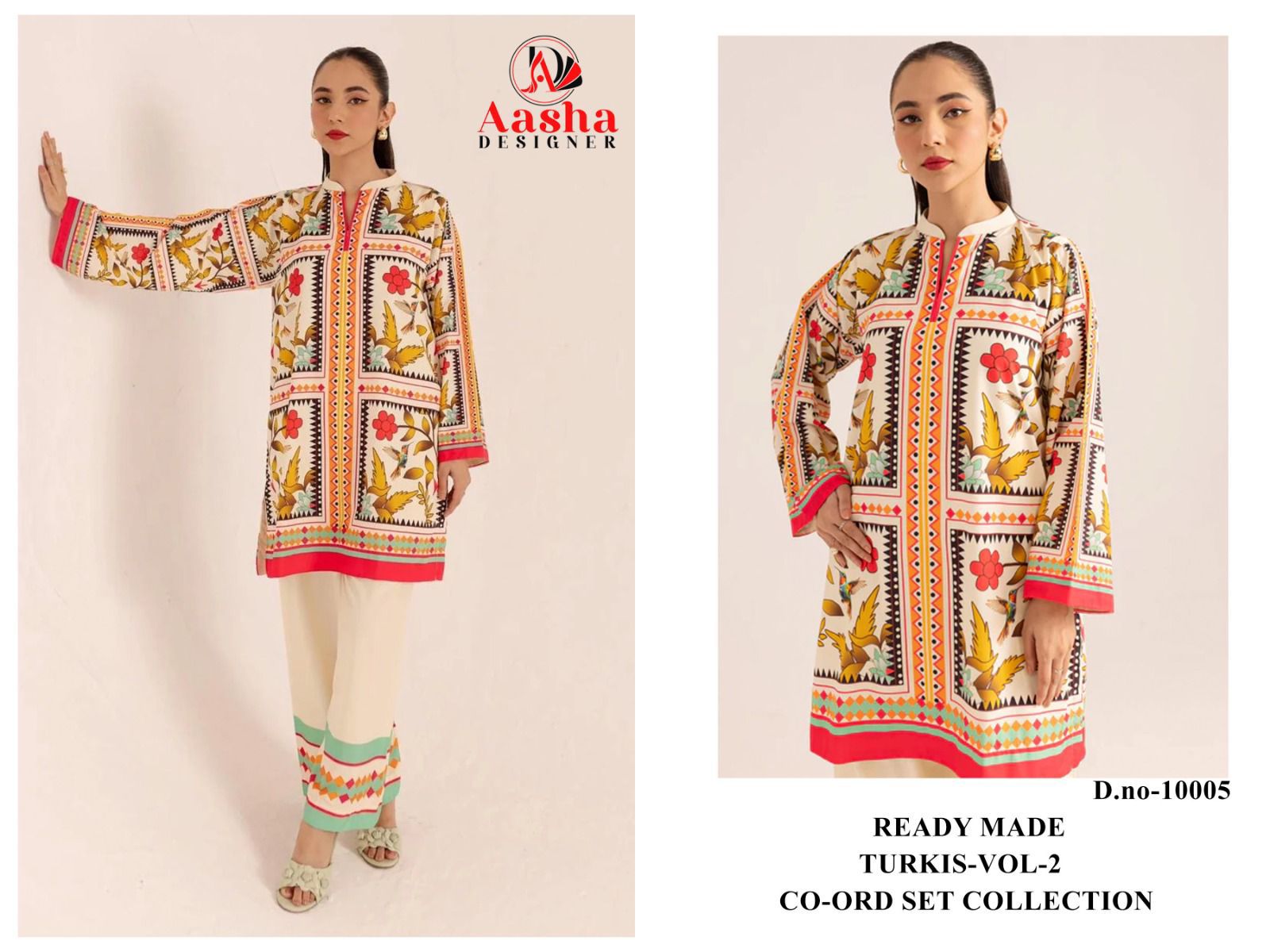 10005 Turkis Vol-2 Karachi Aasha Designer Modal Co Ord Set