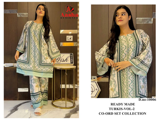 10006 Turkis Vol-2 Karachi Aasha Designer Modal Co Ord Set