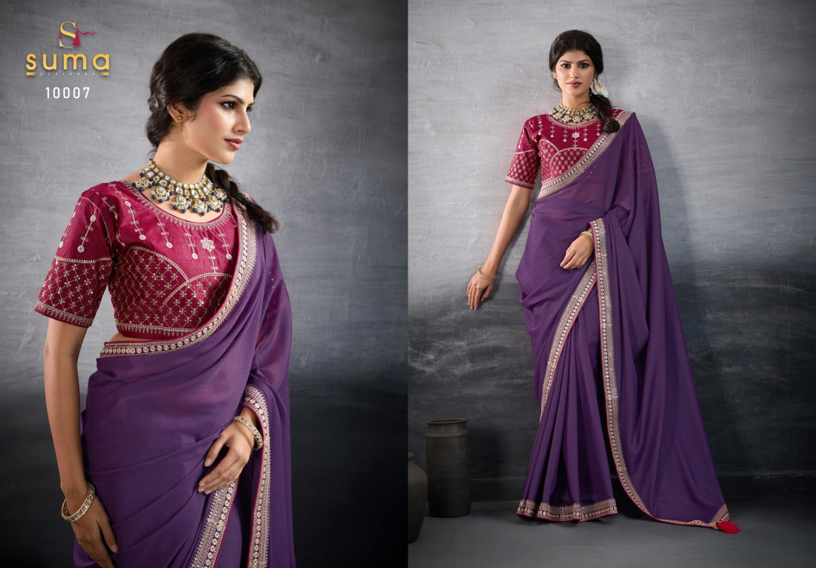 10007 Mehar Suma Designer Chocolate Sarees