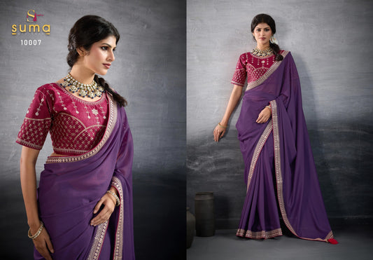 10007 Mehar Suma Designer Chocolate Sarees