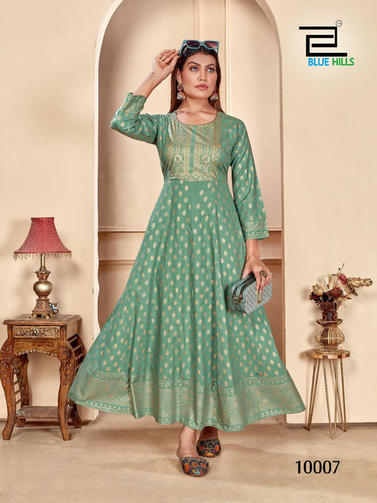 10007 Shimmer Bluehills Anarkali Style Kurti