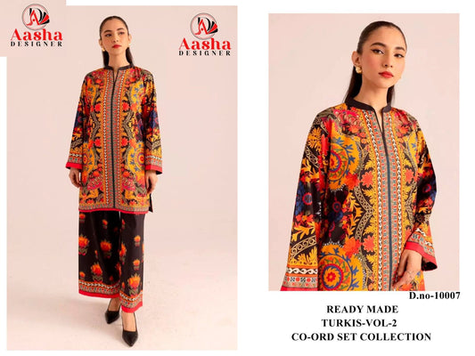 10007 Turkis Vol-2 Karachi Aasha Designer Modal Co Ord Set