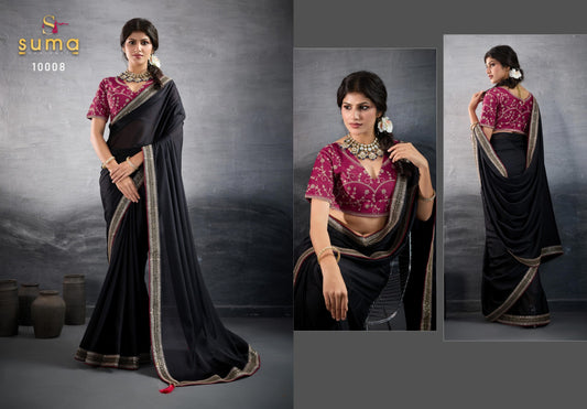 10008 Mehar Suma Designer Chocolate Sarees