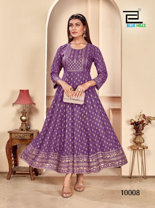 10008 Shimmer Bluehills Anarkali Style Kurti