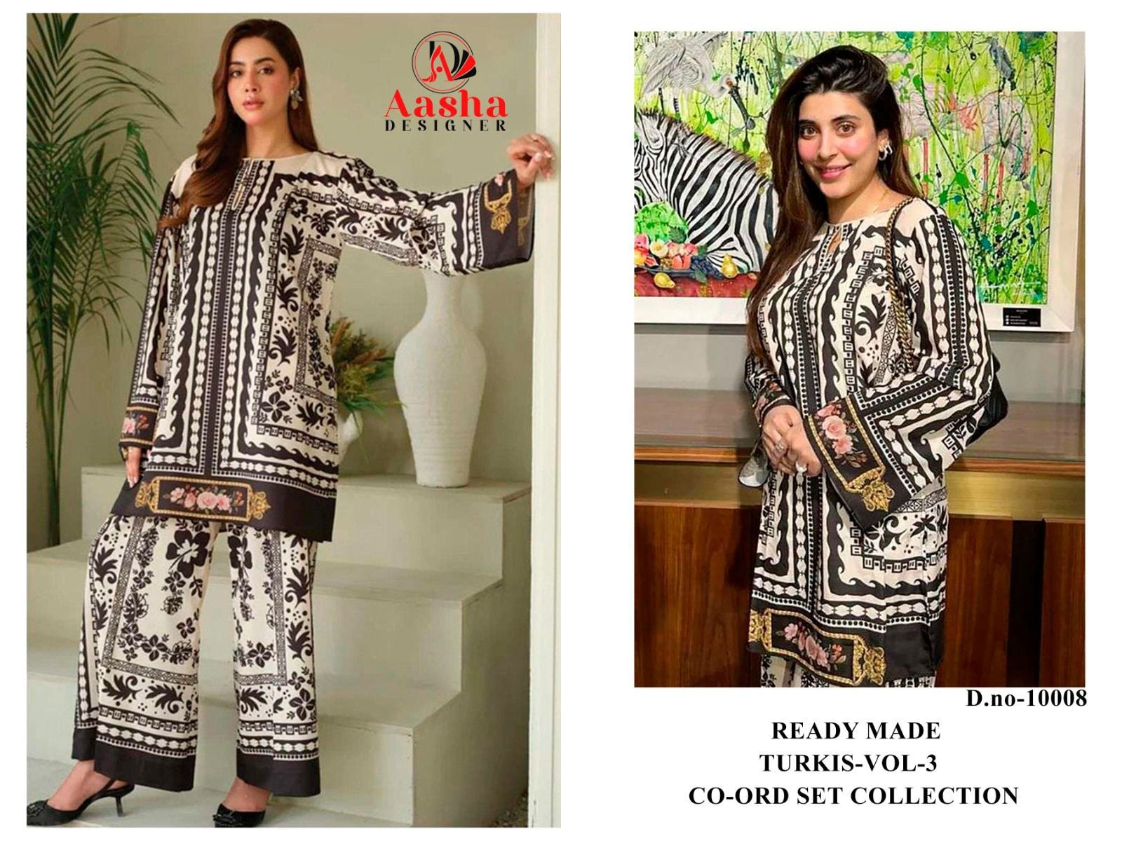 10008 Turkis Vol-3 Karachi Aasha Designer Printed Co Ord Set