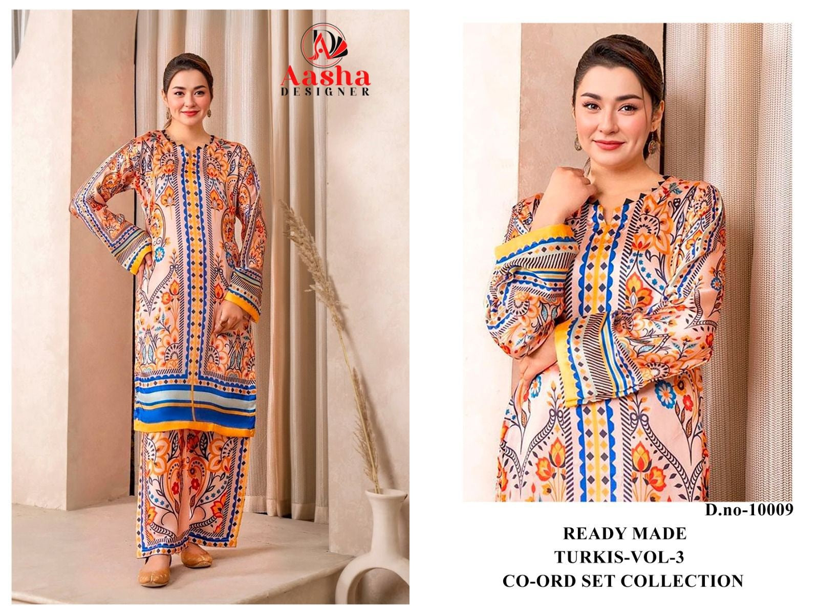 10009 Turkis Vol-3 Karachi Aasha Designer Printed Co Ord Set
