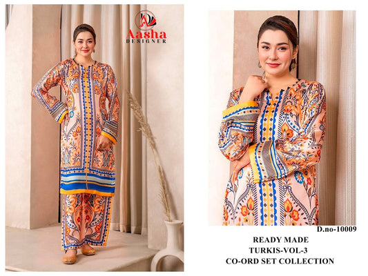 10009 Turkis Vol-3 Karachi Aasha Designer Printed Co Ord Set