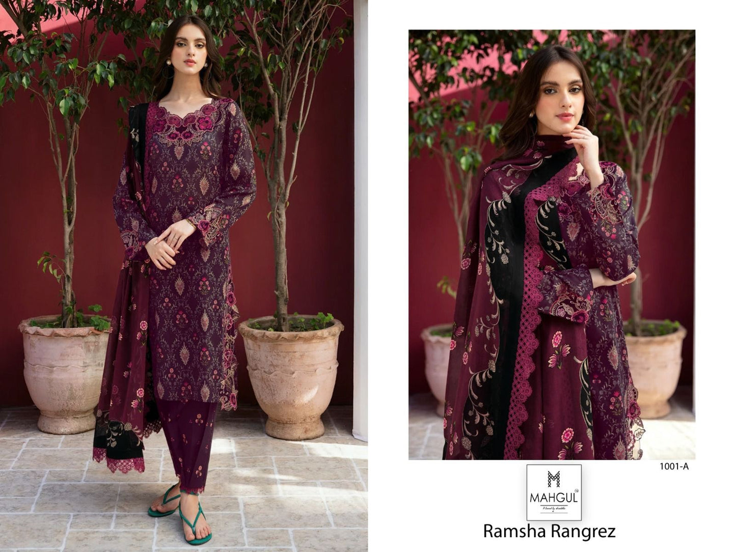 1001-A Mahgul Embroidery Pakistani Patch Suits