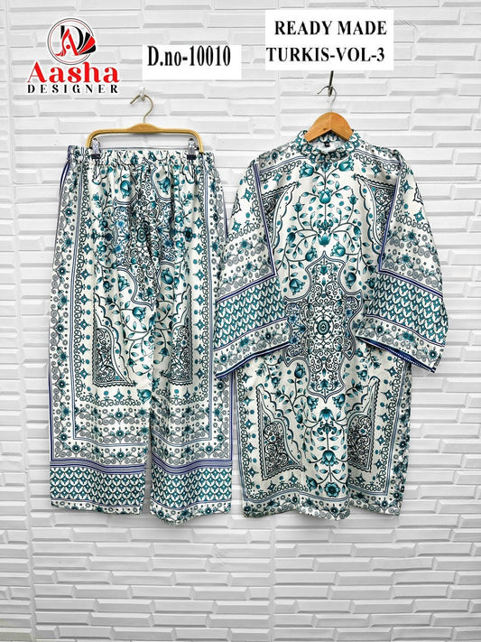10010 Turkis Vol-3 Karachi Aasha Designer Printed Co Ord Set