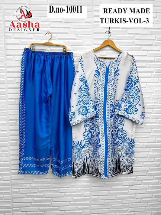 10011 Turkis Vol-3 Karachi Aasha Designer Printed Co Ord Set