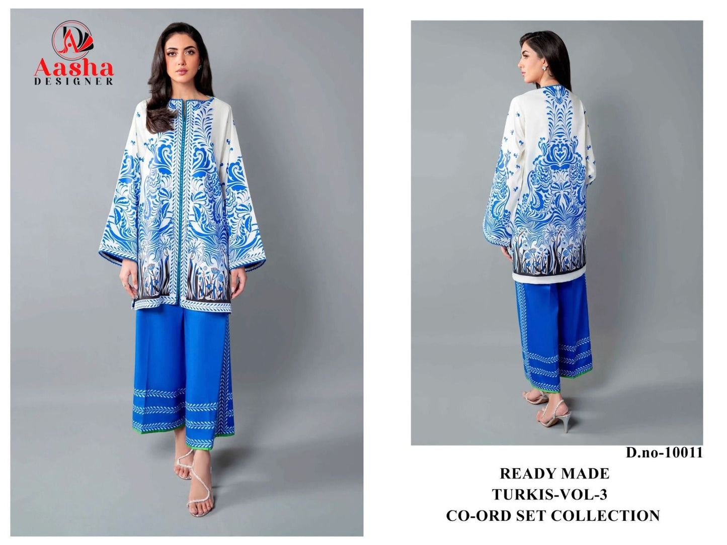 10011 Turkis Vol-3 Karachi Aasha Designer Printed Co Ord Set