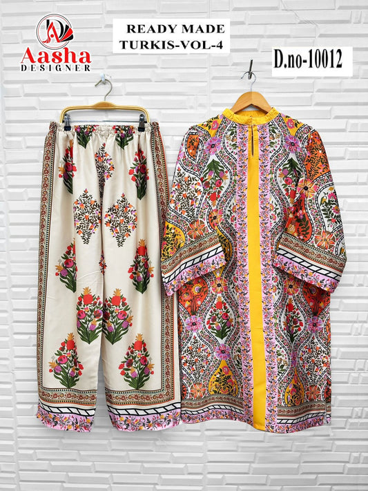 10012 Turkis Vol-4 Karachi Aasha Designer Printed Co Ord Set