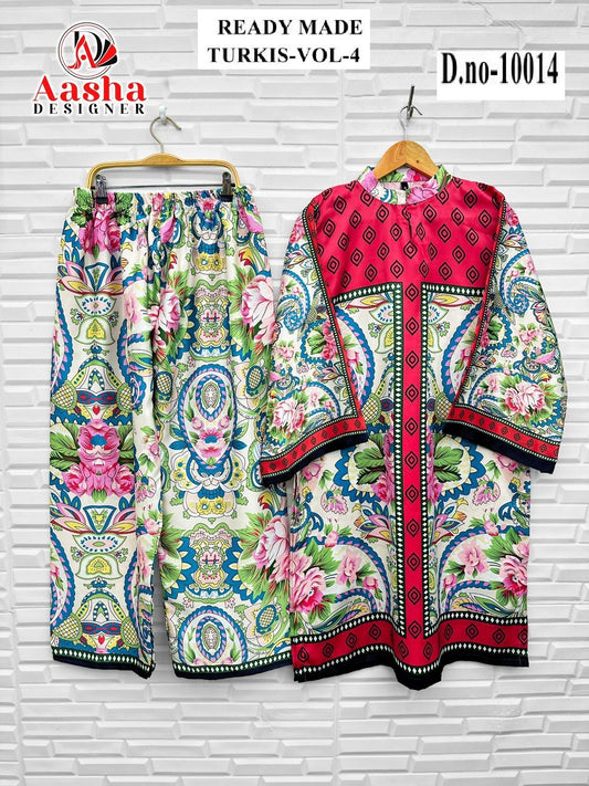 10014 Turkis Vol-4 Karachi Aasha Designer Printed Co Ord Set