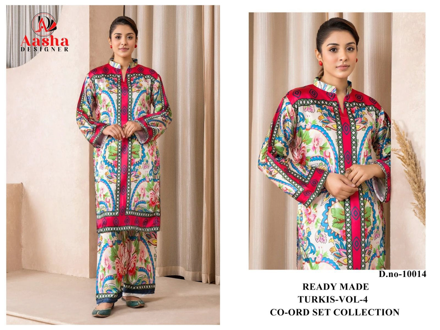 10014 Turkis Vol-4 Karachi Aasha Designer Printed Co Ord Set