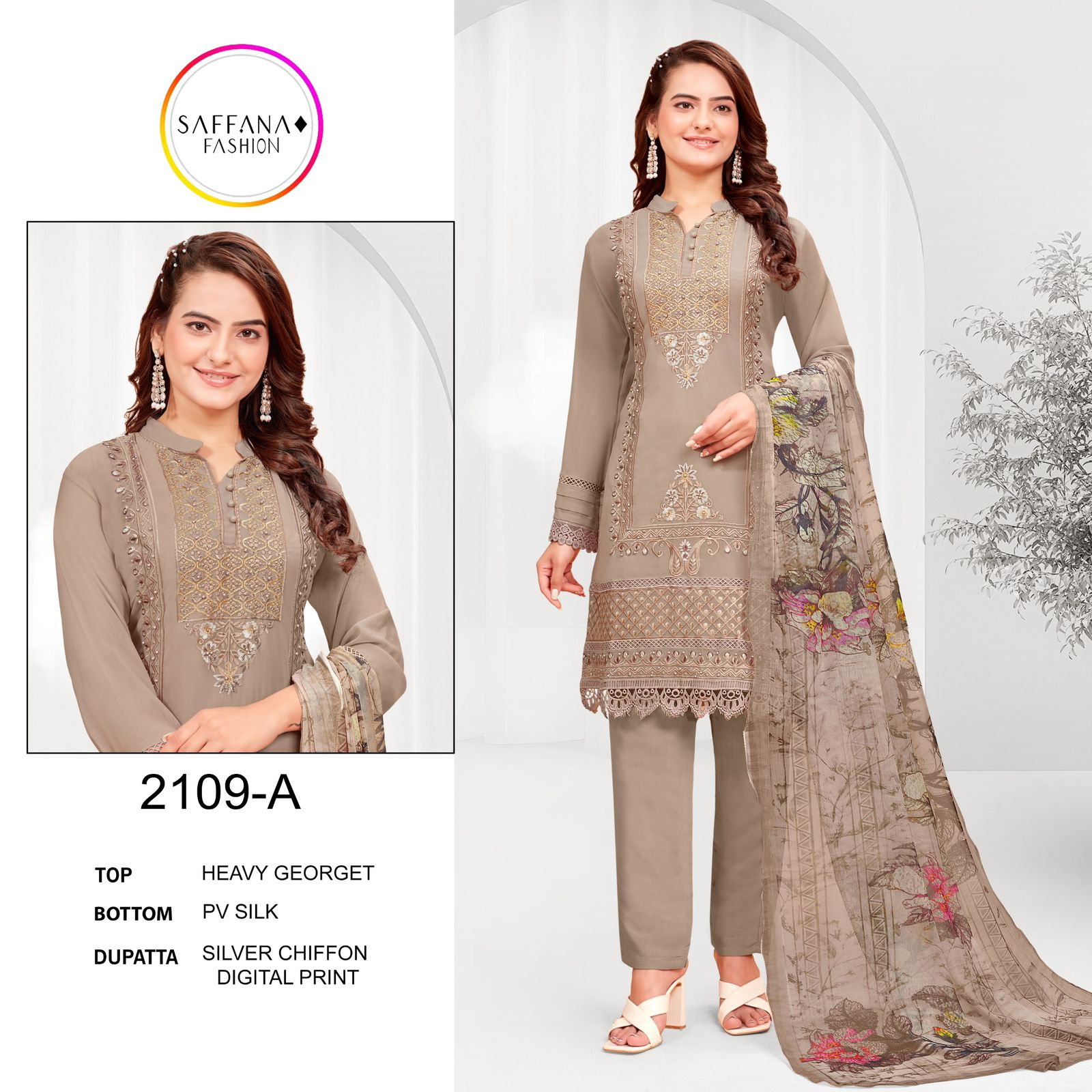2109A Saffana Pakistani Readymade Suits