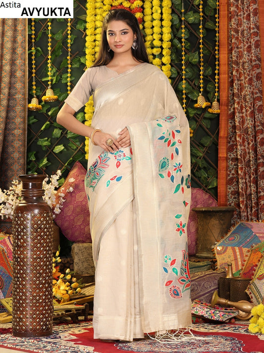 1001 Avyukta Astita Linen Cotton Sarees