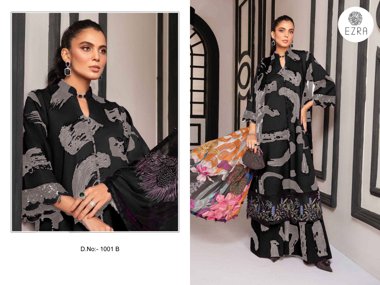 1001B Ezra Pakistani Patch Suits
