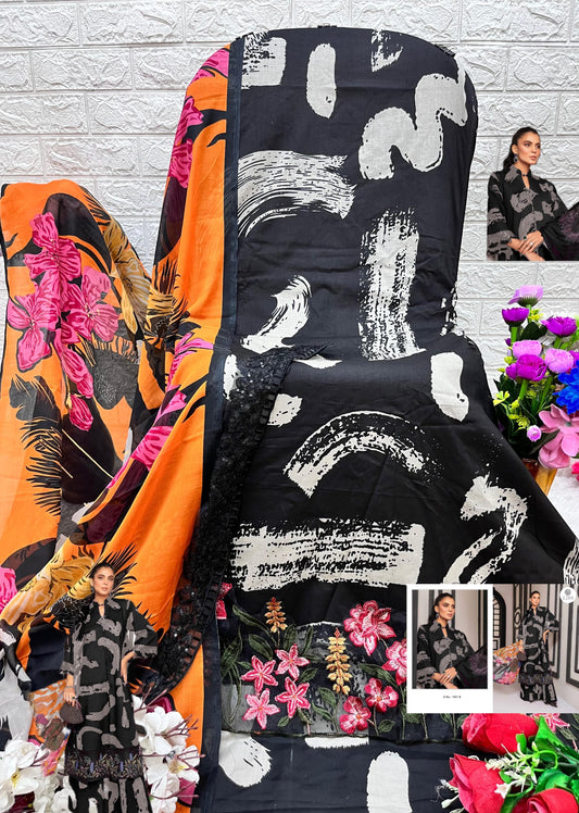 1001B Ezra Pakistani Patch Suits