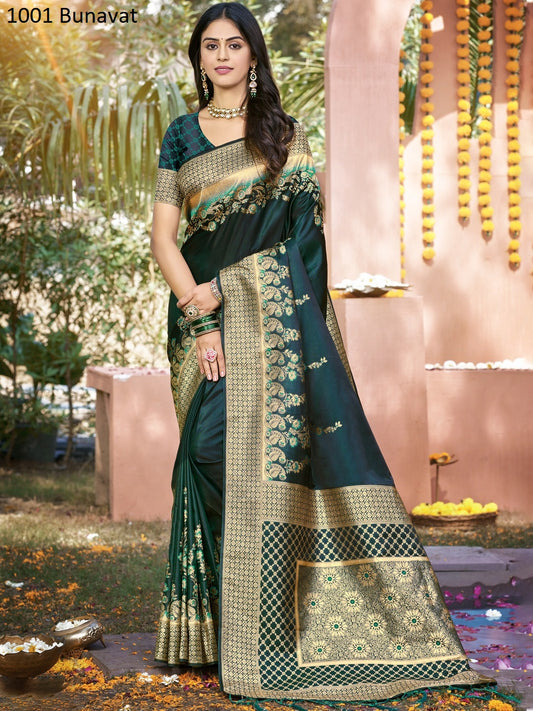 1001 Kangana Satan Bunawat Satin Silk Sarees